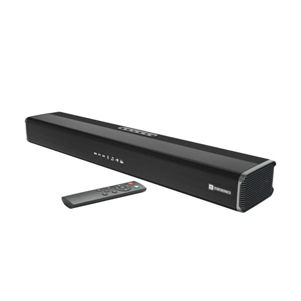 Portronics Sound Slick 5 80W Bluetooth Wireless Soundbar with LED Display, 3.5mm Aux-in, Supports USB, Optical Input Port, Remote Control (Black) - 1