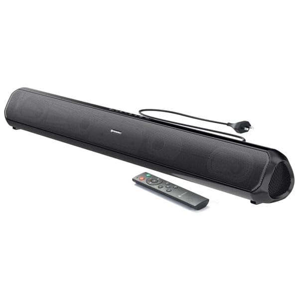 Portronics Sound Slick 6 60W Bluetooth Wireless Soundbar with Multiple Audio Modes, 3.5mm Aux-in, in-Built Power Cable, Optical Input Port, Remote Control (Black) - 1