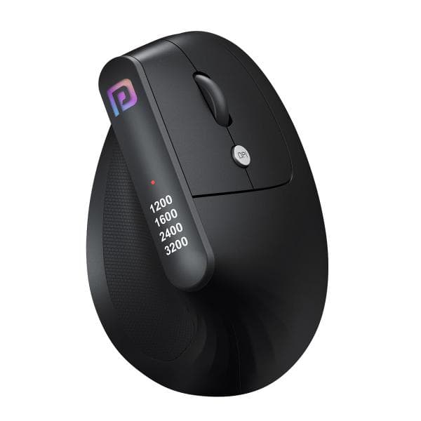 Portronics Toad Ergo Vertical Advanced Wireless Ergonomic Mouse 2.4Ghz, 6D Button, Wrist Support, Adjustable DPI Upto 3200, Supports Hand Posture(Black) - 2