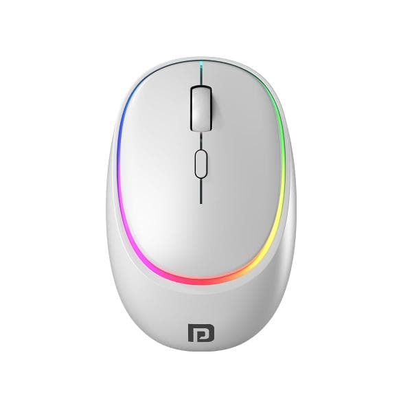 Portronics Toad IV Bluetooth Mouse with 2.4 GHz Wireless (Dual Connectivity), Rechargeable, Connect up to 3 Devices, RGB Lights, Adjustable Optical DPI, for Laptop, PC, Tablet, Smartphone (White) - 1