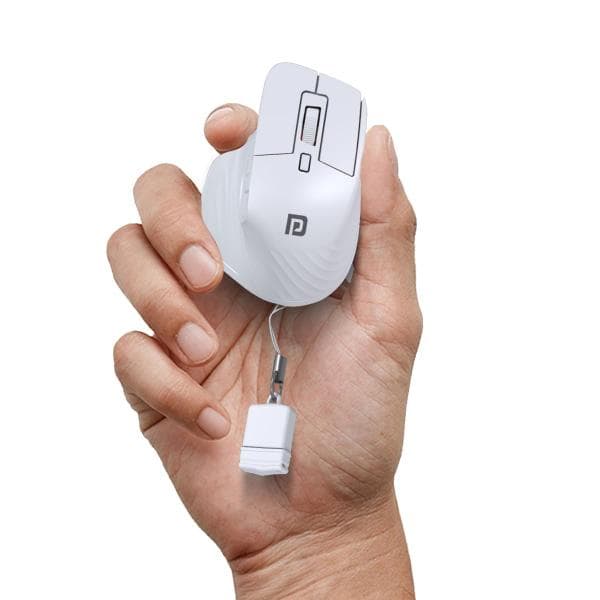 Portronics Toad Mino Rechargeable Bluetooth Mouse with Small Compact Size, Dual Wireless (Bluetooth + 2.4 GHz), Multi-Device Pair, Adjustable Sensitivity, for Laptop, PC, Tablet, Smartphone (White) - 1