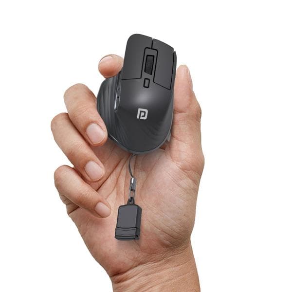 Portronics Toad Mino Rechargeable Bluetooth Mouse with Small Compact Size, Dual Wireless (Bluetooth + 2.4 GHz), Multi-Device Pair, Adjustable Sensitivity, for Laptop, PC, Tablet, Smartphone (Black) - 1