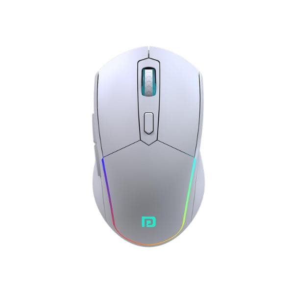 Portronics Toad One Bluetooth Mouse with 2.4 GHz & BT 5.3 Dual Wireless, 6 Buttons, Rechargeable, RGB Lights, Connect 3 Devices, Ergonomic Design for Laptop, Smartphone, Tablet (White) - 1