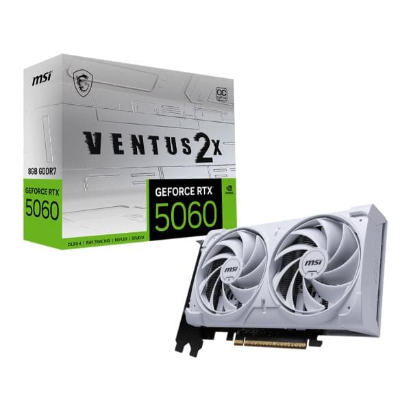 MSI RTX 5060 Ventus 2X OC White 8GB GDDR7 Graphics Card - 1