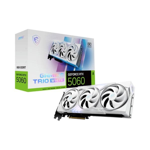 MSI RTX 5060 Gaming Trio OC White 8GB GDDR7 Graphics Card - 1