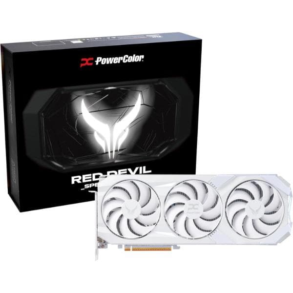 Powercolor AMD Radeon RX 9070 XT Red Devil Graphics Card - White - 1