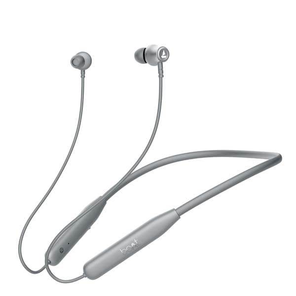 Boat Rockerz 111, 40HRS Battery, Dual Device Pairing, ENx Tech, Low Latency Mode, Fast Charging, BTv5.3, IPX5, Type-C Interface, Bluetooth Neckband, Wireless with Mic Earphones (Ash Grey) - 1