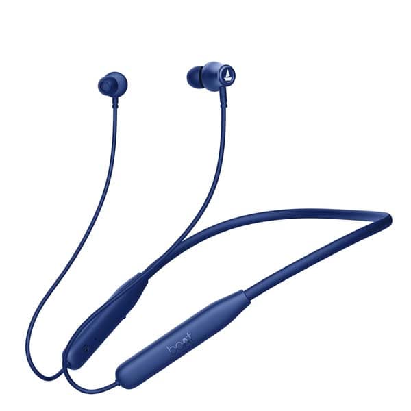 Boat Rockerz 111, 40HRS Battery, Dual Device Pairing, ENx Tech, Low Latency Mode, Fast Charging, BTv5.3, IPX5, Type-C Interface, Bluetooth Neckband, Wireless with Mic Earphones (Deep Blue) - 1