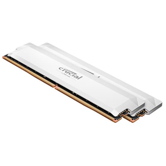 Crucial 32GB (2x16GB) Pro Overclocking DDR5 6400 MT/s CL38 UDIMM Memory Kit (White) - 2