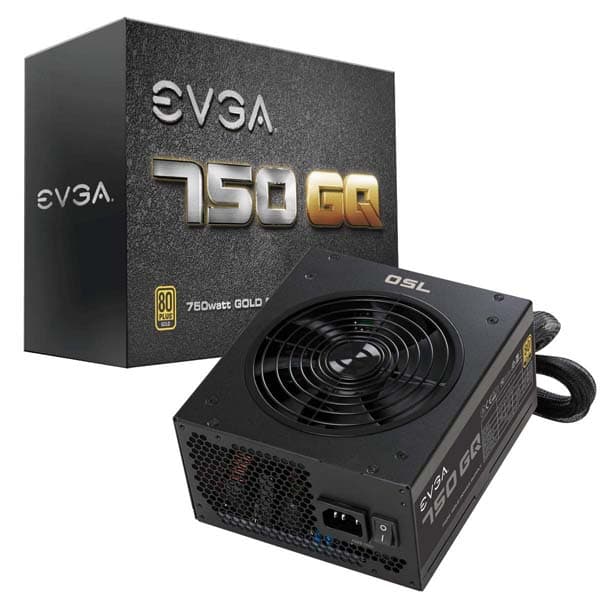 EVGA 210-GQ-0750-V1 750 GQ, 80+ Gold 750W, Semi Modular, EVGA ECO Mode, 5 Year Warranty, Power Supply, Black - 1