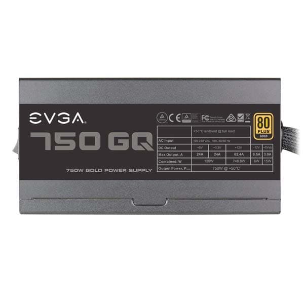 EVGA 210-GQ-0750-V1 750 GQ, 80+ Gold 750W, Semi Modular, EVGA ECO Mode, 5 Year Warranty, Power Supply, Black - 4