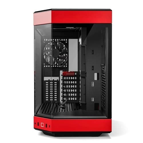 HYTE Y60 Modern Aesthetic Dual Chamber Panoramic Tempered Glass Mid-Tower ATX Computer Gaming Red and Black Case - 2