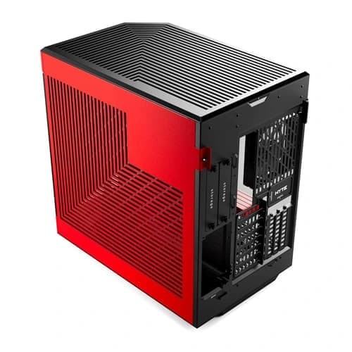 HYTE Y60 Modern Aesthetic Dual Chamber Panoramic Tempered Glass Mid-Tower ATX Computer Gaming Red and Black Case - 3