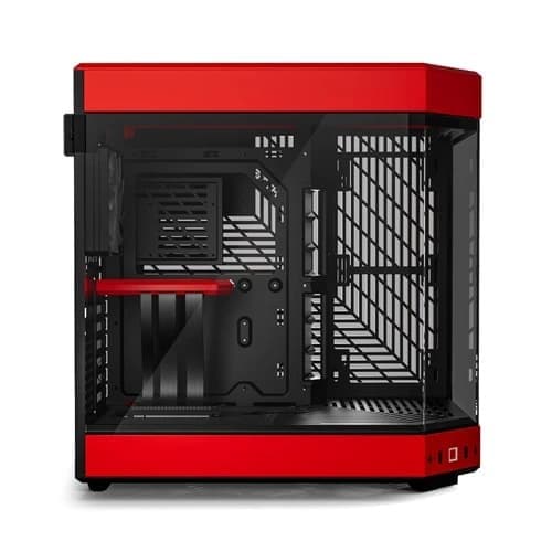 HYTE Y60 Modern Aesthetic Dual Chamber Panoramic Tempered Glass Mid-Tower ATX Computer Gaming Red and Black Case - 4