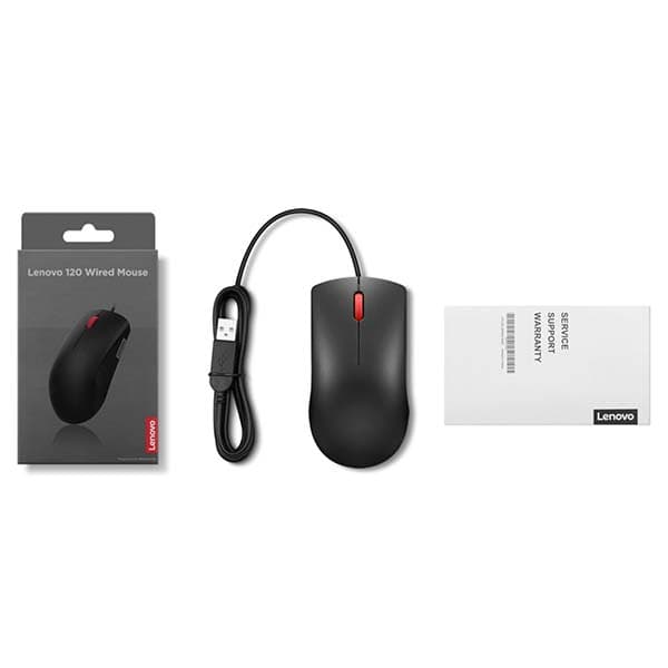 Lenovo 120 Wired Plug & Play USB Mouse - 3