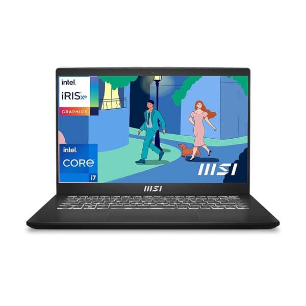 MSI Modern 14, Intel 12th Gen. i7 1255U,36CM Laptop (16GB/512GB NVMe SSD/Windows 11 Home/Iris Xe/Classic Black/1.4Kg), C12MO-1202IN - 1