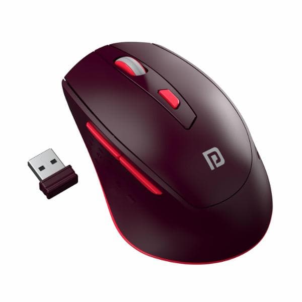 Portronics Toad 32 Wireless Mouse with 6 Buttons, 2.4 GHz Connectivity, 10m Working Range, Ergonomic Design, Adjustable Optical DPI, Auto Power Saving, for Laptop & PC (Red) - 1
