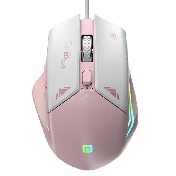 Portronics Vader Wired Gaming Mouse with 6 Buttons, Thumb Support, Adjustable DPI (6400 Max), RGB Light Effects, Ergonomic Design, 1.5 m Long USB Cable for Laptop & PC (Pink) - 1