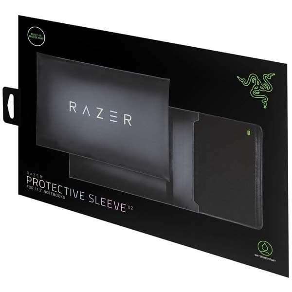 Razer 17.3"" Protective Laptop Sleeve: Scratch & Water-Resistant - Padded Interior Lining - Snag-Free Velcro - Flip-Out Mouse Mat - Classic Black (RC21-01590100-R3M1)