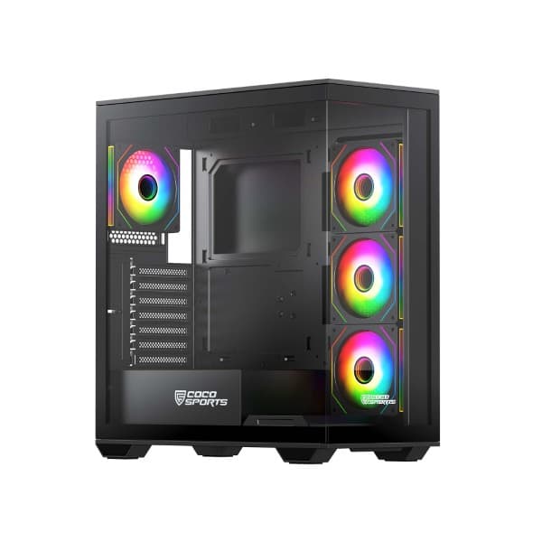 Coconut Stark Z9 Glass Mid Tower Gaming Cabinet - Black - 1