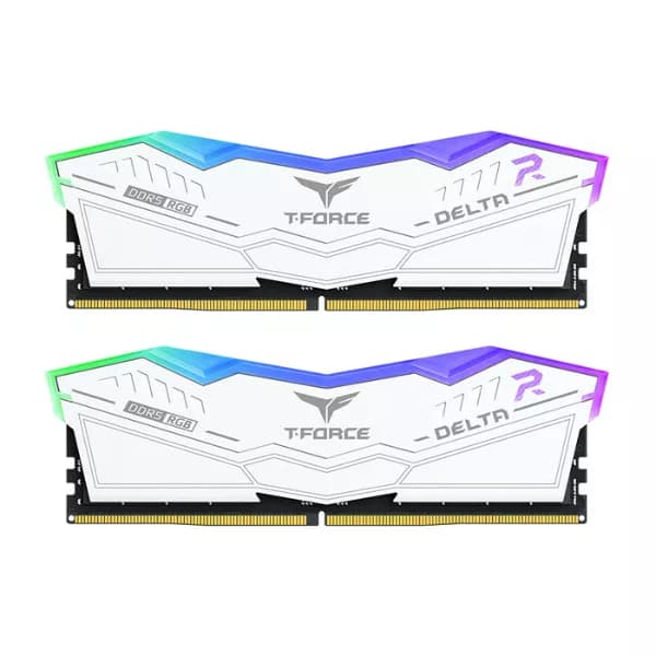 TEAMGROUP Delta RGB DDR5 64GB (32GBx2) 6400MHz CL40 RAM (White) - 1