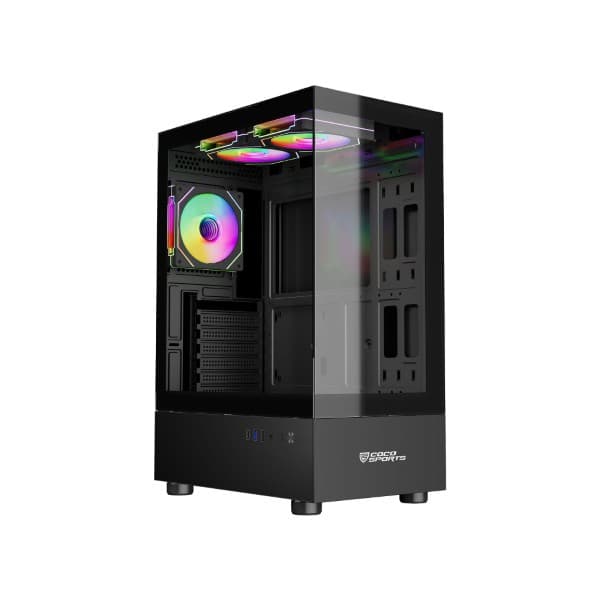Coconut Stark Z3 Panoramic Glass Mid Tower Gaming Cabinet - Black