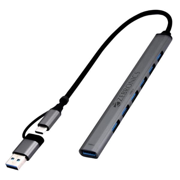 ZEBRONICS 700HB Type C Multiport Adapter with 7 USB Ports - 1