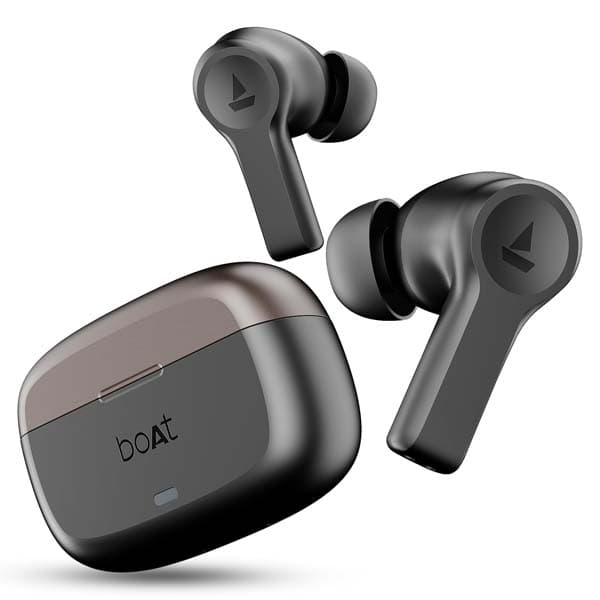 boAt Airdopes Flex 454 ANC, 60HRS Battery, ANC(~32dB), App Support, 4Mics ENx, Fast Charge, Dual Pairing, IPX5, v5.2 Bluetooth Earbuds, TWS Ear Buds Wireless Earphones with mic (Gunmetal Black) - 1
