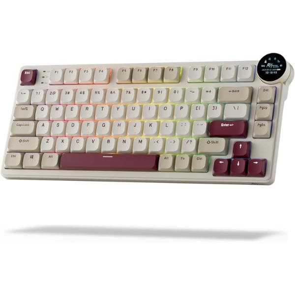 RK ROYAL KLUDGE N80 Low Profile Mechanical Keyboard Rosy Clouds Red Switch - 1