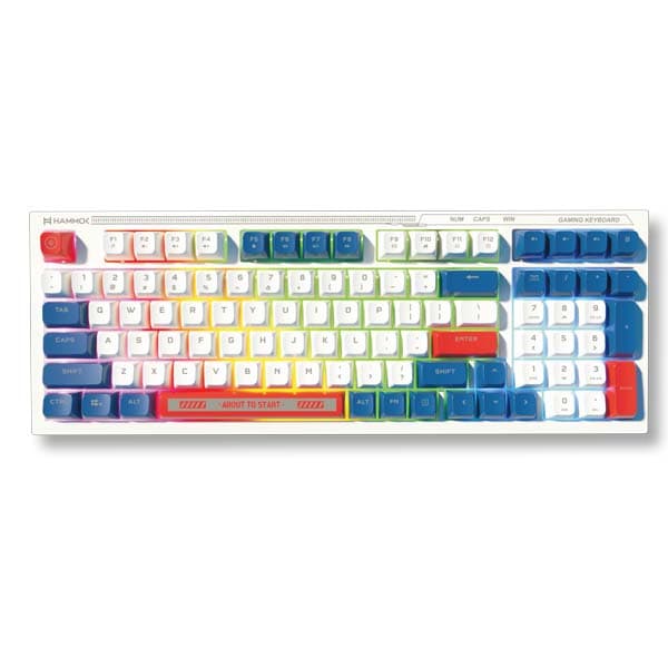 Hammok SPARTAN Wired Gaming Keyboard (White with Blue) - 1