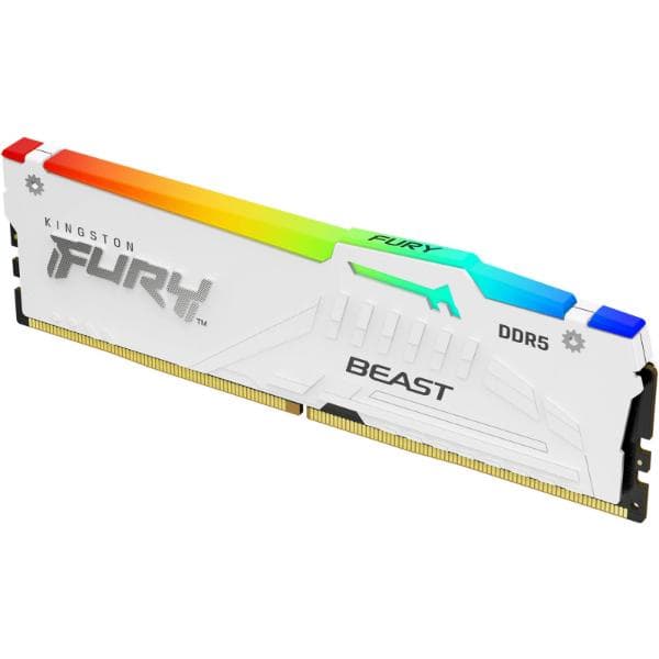 Kingston FURY Beast RGB 16GB (1 X 16GB) DDR5 5600MHz CL36 Desktop Ram (White) - 1