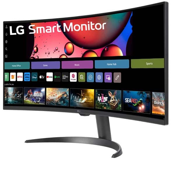 LG 34SR60QC 34" WQHD (3440x1440) Curved (1800R) UltraWide 21:9 Smart Monitor (Black) - 4