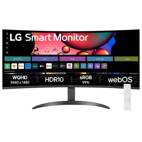 LG 34SR60QC 34" WQHD (3440x1440) Curved (1800R) UltraWide 21:9 Smart Monitor (Black) - 1
