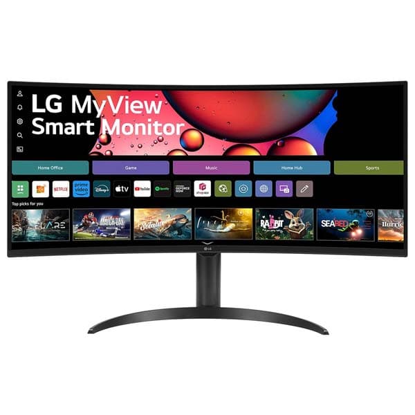 LG 34SR65QC-B 34" WQHD (3440x1440) Curved (1800R) UltraWide 21:9 Smart Monitor (Black)