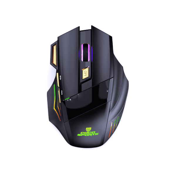 Coconut WM22 Gold Wireless Gaming Mouse, Rechargeable, Ergonomic - 1