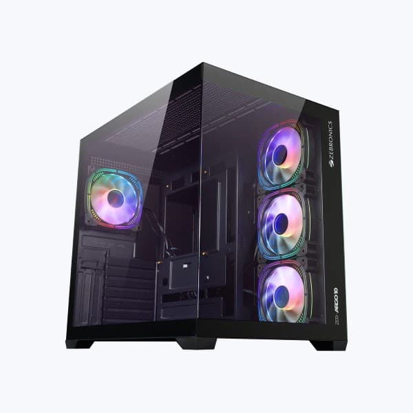 ZEBRONICS Argo 10 Dual Chamber Gaming Cabinet - Black - 1