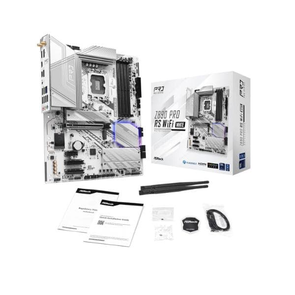 Asrock Z890 Pro RS WIFI DDR5 Intel LGA 1851 ATX Motherboard White - 3