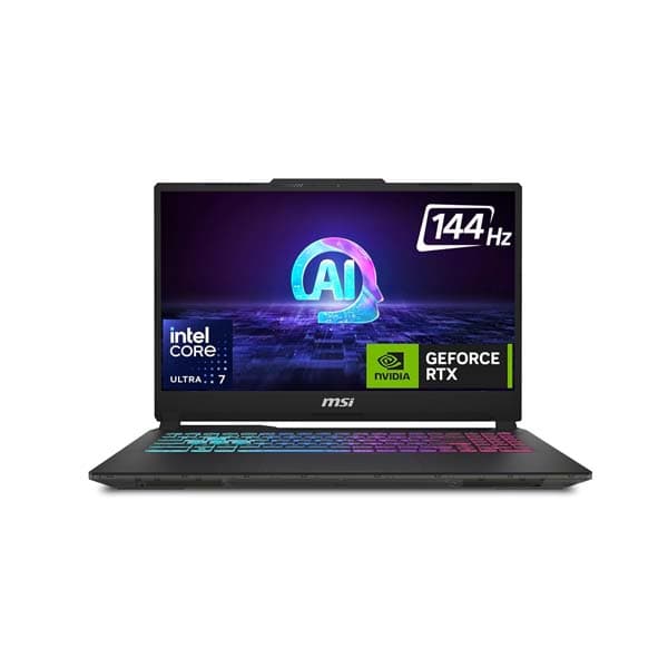 MSI Cyborg 15 AI,Intel Series 1 Core Ultra 7 155H,40CM FHD 144Hz Gaming Laptop (16GB/512GB NVMe SSD/Windows 11 Home/Office 2021/GeForce RTX 4050,GDDR6 6GB/Translucent Black/1.98Kg) A1VEK-096IN