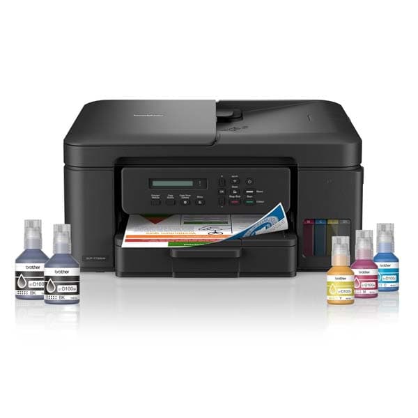 Brother Ink Tank DCP-T730DW WIFI Auto Duplex Color Multifunction Printer (Print Scan Copy), ADF, Print Upto 15K Pages Black & 5K in Color Each for(CMY), Extra Black Ink, Free Installation - 1