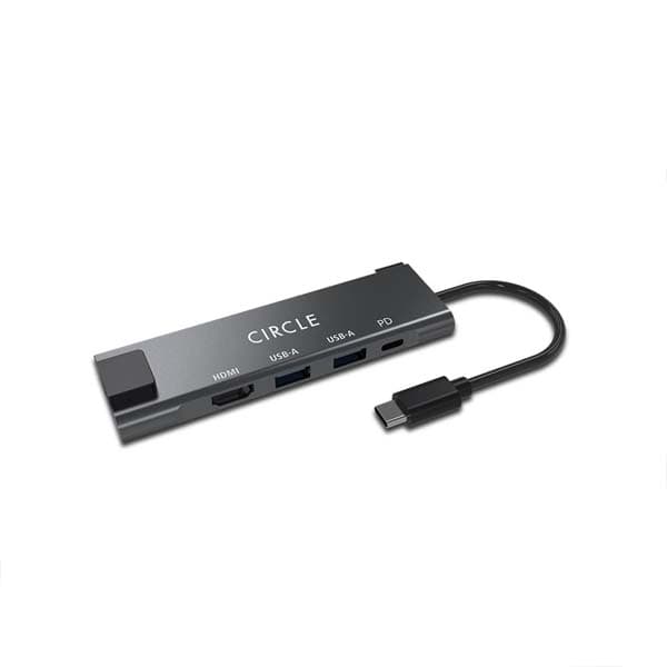 Circle Rootz USB C 5-in-1 Ethernet/HDMI with Type-C 1 Port PD 100W 2 X USB 3.2 Gen 1 HDMI 1.4, 1Gbps LAN Network Adapter Multiport for MacBook Pro/Air, iPad Pro, Surface Laptops, Chromebook and More - 2