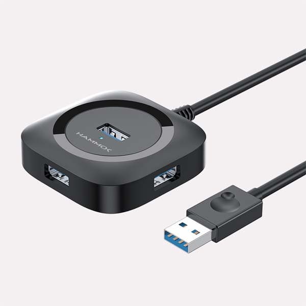 Hammok GRACE 4 PORT 3.0 USB Hub (Black) - 1