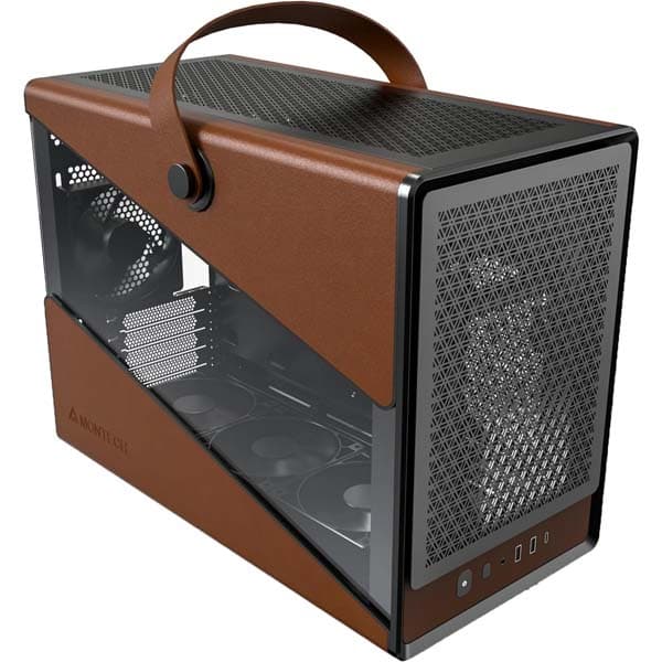 MONTECH Heritage PRO mATX Compact Leather Gaming Chassis with Signature Handle Design (Black) - 1
