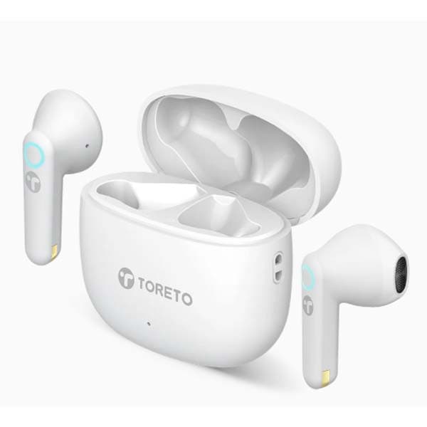 Toreto Air Glow Wireless Earbuds (White) - 1