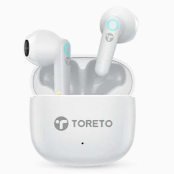 Toreto Air Glow Wireless Earbuds (White) - 2