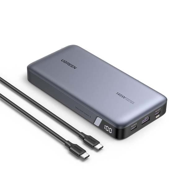 UGREEN PB205 145W 25000mAh Power Bank Portable Charger USB C 3-Port PD3.0 Battery Pack Digital Display, 65W Fast Recharge, Compatible with MacBook Pro,Laptop, iPhone 14 Series, Samsung - 1