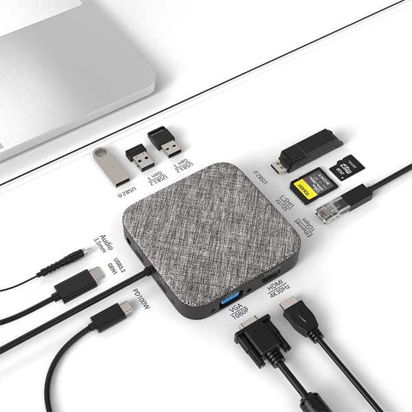 Circle Rootz Type-C 4-in-1 Hub with Ethernet USB-C to 3 USB Ports 1Gbps LAN Adapter (10/100/1000 Mbps) - 1