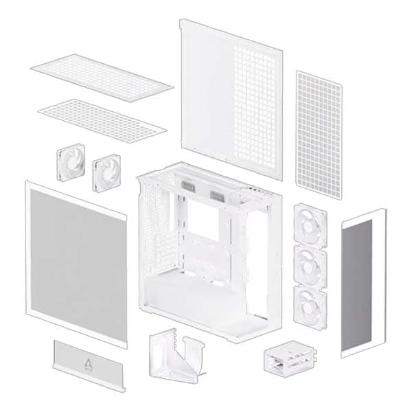Arctic Xtender VG White Mid-Tower Case - 3