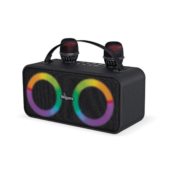 FINGERS 2Mic-Karaoke Portable Speaker with 2 Wireless Mics - 1