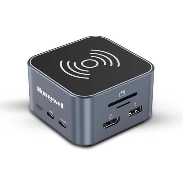 Honeywell 12-in-1 Type C Dock with 4K HDMI, MagSafe Wireless 15W, Ethernet Port, 4xUSB Ports, 2xType C PD 100W, Mic & Audio Port, SD & MicroSD Slot, All Type C Devices - Windows/MacBook - 1