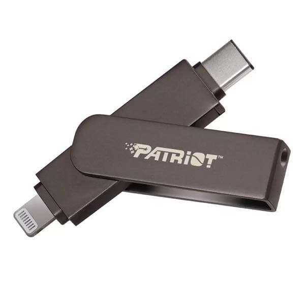 Patriot iLuxe Stick 256GB Type -C and Lightning Flash Drive (PI256GSKM30CL,Gray)